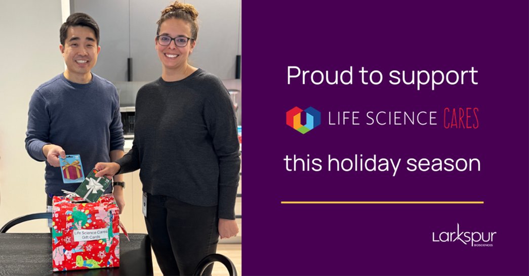 At Larkspur Bio, we believe in the power of community. We’re grateful to stand with @ls_cares and help make a   meaningful impact this holiday season.

Many thanks to our team, which   collected contributions for the gift card drive for nonprofit partners. Happy holidays to all!