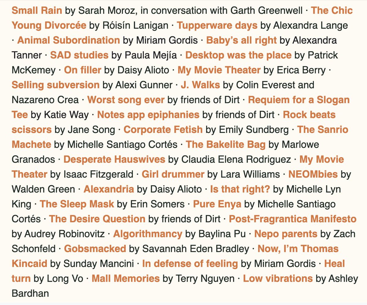 <a href="/gertsofficial/">Greta Rainbow</a> <a href="/alxndra1998/">little miss can’t be wrong</a> Shoutout <a href="/SarahMoroz/">Sarah Moroz</a>, <a href="/rosielanners/">Róisín Lanigan</a>, <a href="/LangeAlexandra/">Alexandra Lange</a>, <a href="/miri_yam_/">miri</a>, <a href="/alex___tanner/">alex</a>, <a href="/yeehawchsburger/">Paula Mejía</a>, <a href="/stpanks/">St Panks</a>, <a href="/ericajberry/">Erica Berry</a>, <a href="/AlexiGunner/">Alexi Gunner</a>, <a href="/k80way/">Katie Way</a>, <a href="/janesingasong/">🖍</a>, <a href="/Emily_Sundberg/">EMILY SUNDBERG</a>, <a href="/michellem_sc/">Michelle Santiago Cortés</a>, <a href="/marlowetatiana/">Marlowe Granados</a>, <a href="/IsaacFitzgerald/">Isaac Fitzgerald</a>, <a href="/waldenmgreen/">vvalden</a>, <a href="/michellelynking/">michelle lyn king</a>, <a href="/foldyrhands/">audrey</a>,