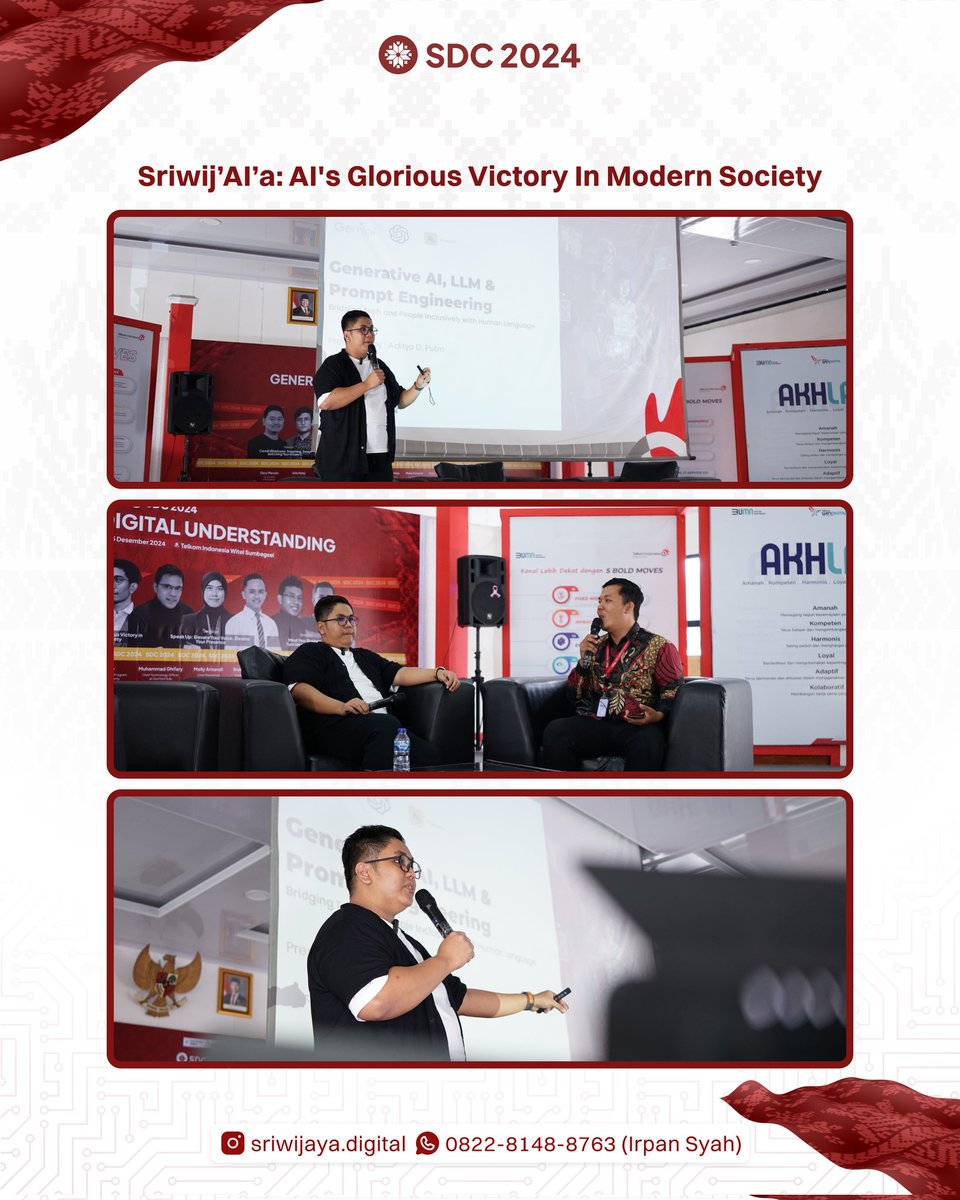 PLMBGDigital's tweet photo. Nahh kalo ini DAY 2 SDC 2024 yang ga kalah seru dari DAY 1! Ada sesi Sriwij'AI'a, Speak Up, dan Mind Your Business! https://t.co/zbmWgYUgwu