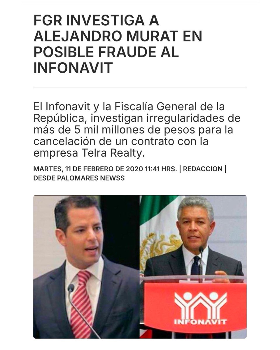 JTrianaT's tweet photo. Dice @Claudiashein que necesita "intervenir" el fondo de vivienda de los trabajadores porque hay corrupción.  

Podría empezar por "intervenir" a su senador de Morena, @alejandromurat. La FGR lo investiga desde 2020 por un fraude de 5 mil millones cuando dirigía el INFONAVIT. https://t.co/ebGfFayjNd