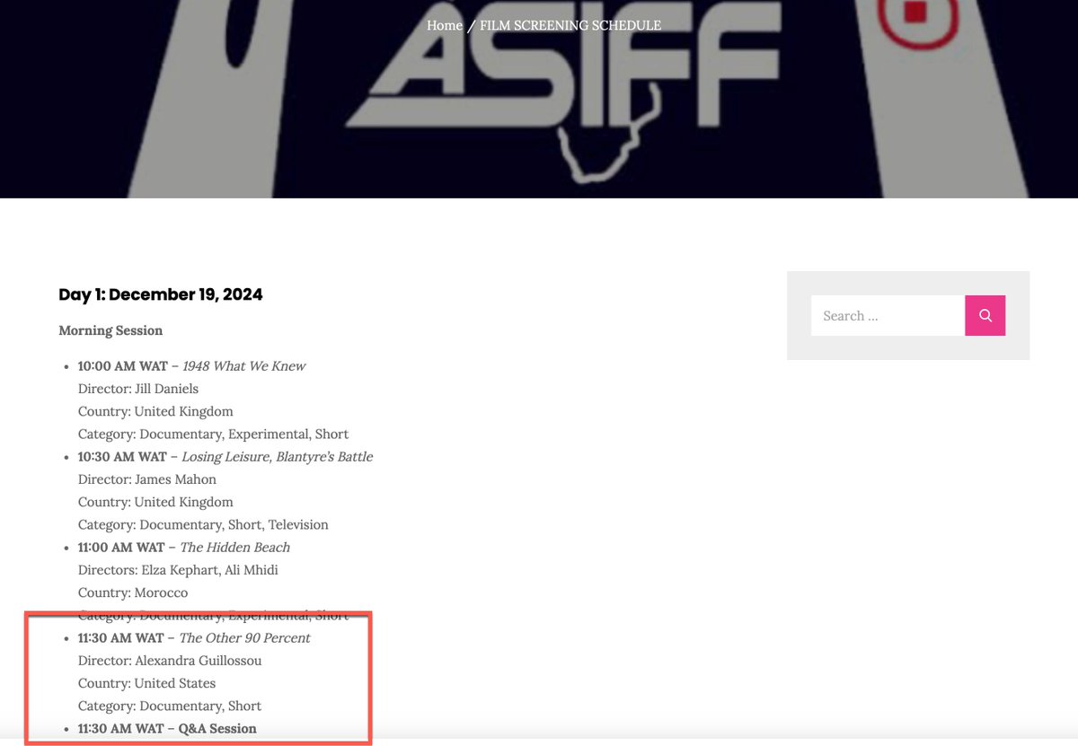 Thank you <a href="/asifilmfest/">African Smartphone Film Fest.</a> for showing my film "The Other 90%" this morning! I hope it was well received. The fest is still going on for anyone who wants to attend:
africansmartphonefilmfest.com/African-Smartp…