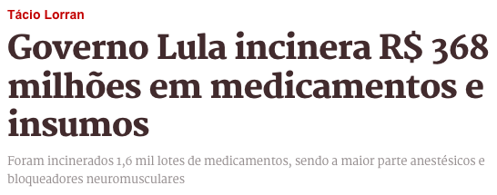 silvionavarro's tweet photo. É a pior gestão da Saúde na História: dengue o ano inteiro, falta de remédios e vacinas e agora incinerar insumos por perda de validade. https://t.co/uyoFMIjunW