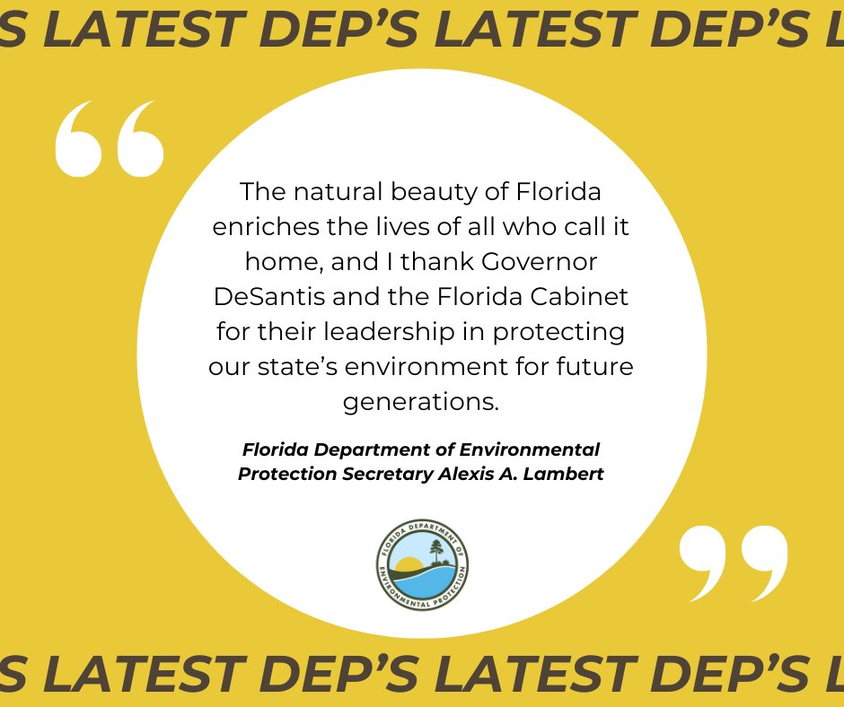 FLDEPNews's tweet photo. #ICYMI: #FLDEP Secretary Alexis A. Lambert thanks Governor Ron Desantis for approving plans to conserve Florida’s natural resources.
The seven approved #FloridaForever projects will strengthen efforts to preserve Florida’s unique landscapes.
Read more: https://t.co/3Kn5D7M9gj https://t.co/opNutM1dj8