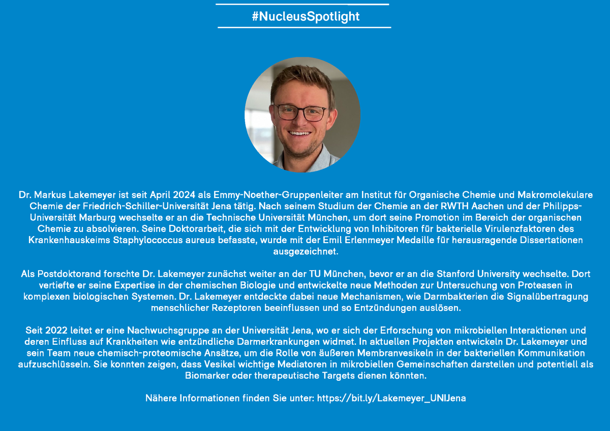 NucleusJena's tweet photo. 📷In unserem #NucleusSpotlight vom Dezember möchten wir Ihnen Dr. Lakemeyer vorstellen. Er ist Forscher an der Friedrich-Schiller-Universität Jena (@UniJena)
📣 Mehr über Dr. Lakemeyer erfahren Sie unter:  https://t.co/yQ1GjRfcsW #InnovativeHochschule #VDITZ #BMBF https://t.co/Uh3bSEI57W