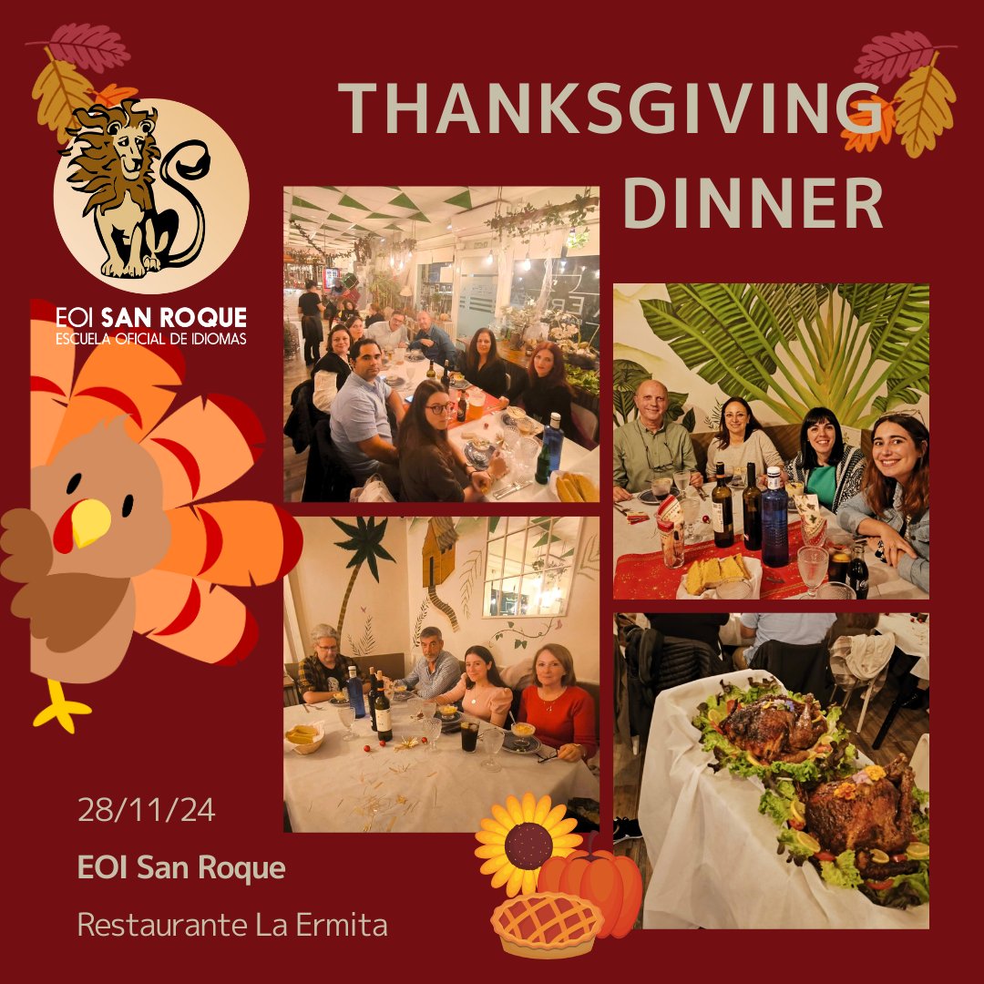 Cena de Thanksgiving (Acción de Gracias) en el restaurante La Ermita con comida típica y buena compañía. Lee más en nuestra web. #thanksgiving2024 #acciondegracias #thanksgivingeoisanroque #eoisanroque #dace #dacesanroque 🥰🥮🌽🍽️🇺🇸