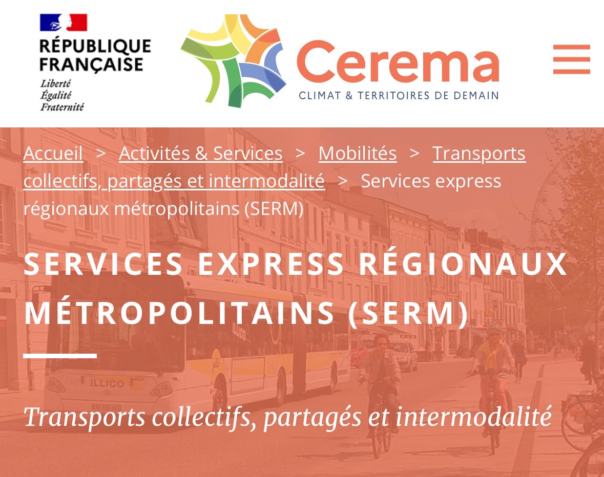 Vous êtes une #collectivité d'un territoire concerné par un projet de service express régional métropolitain #SERM ?
Participez à une courte enquête pour exprimer vos besoins en termes d'animation technique :
framaforms.org/animation-nati…
Merci de votre participation ! #CeremaMobilités