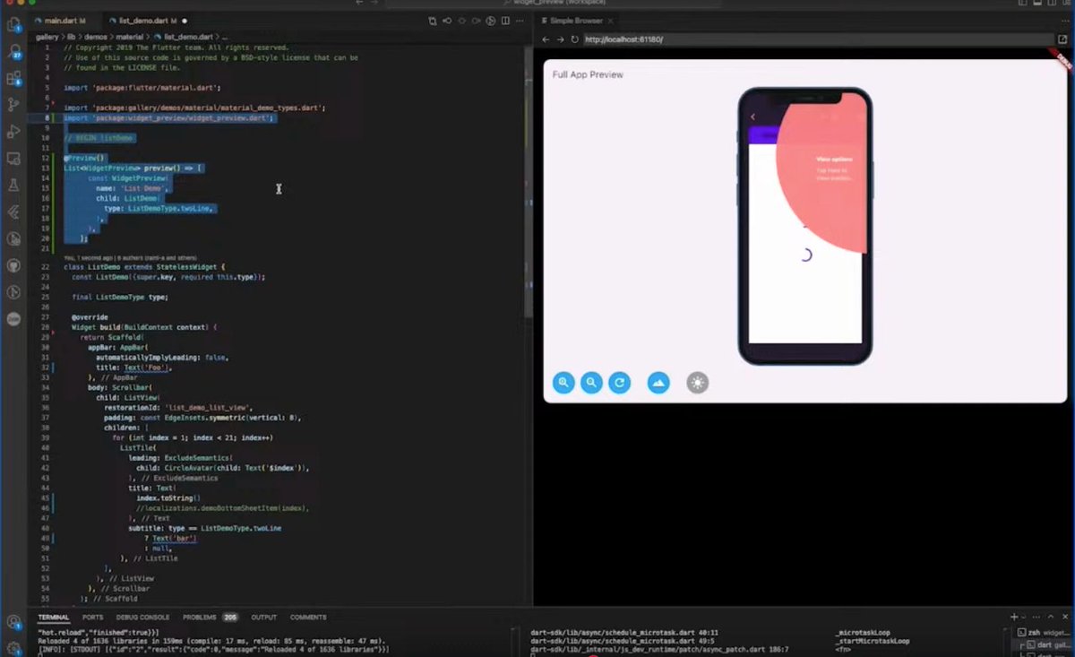 burhanrashid52's tweet image. 3 Things I liked from #FlutterInProduction are:

Widget Preview
Dart Interop API
Decorators

The important thing to note here is that this is all still experimental. We may or may not see them landing in the Flutter framework, but it&apos;s good to see that the team is exploring these…