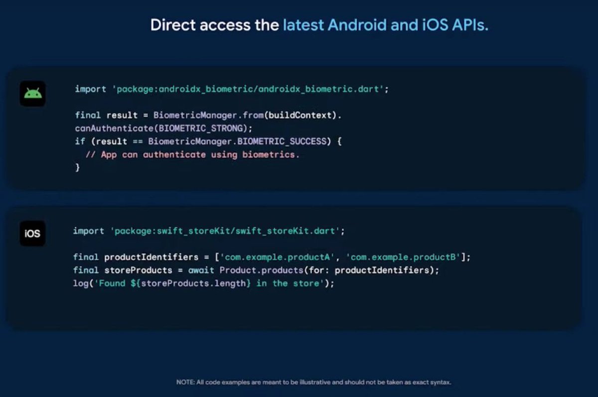 burhanrashid52's tweet image. 3 Things I liked from #FlutterInProduction are:

Widget Preview
Dart Interop API
Decorators

The important thing to note here is that this is all still experimental. We may or may not see them landing in the Flutter framework, but it&apos;s good to see that the team is exploring these…