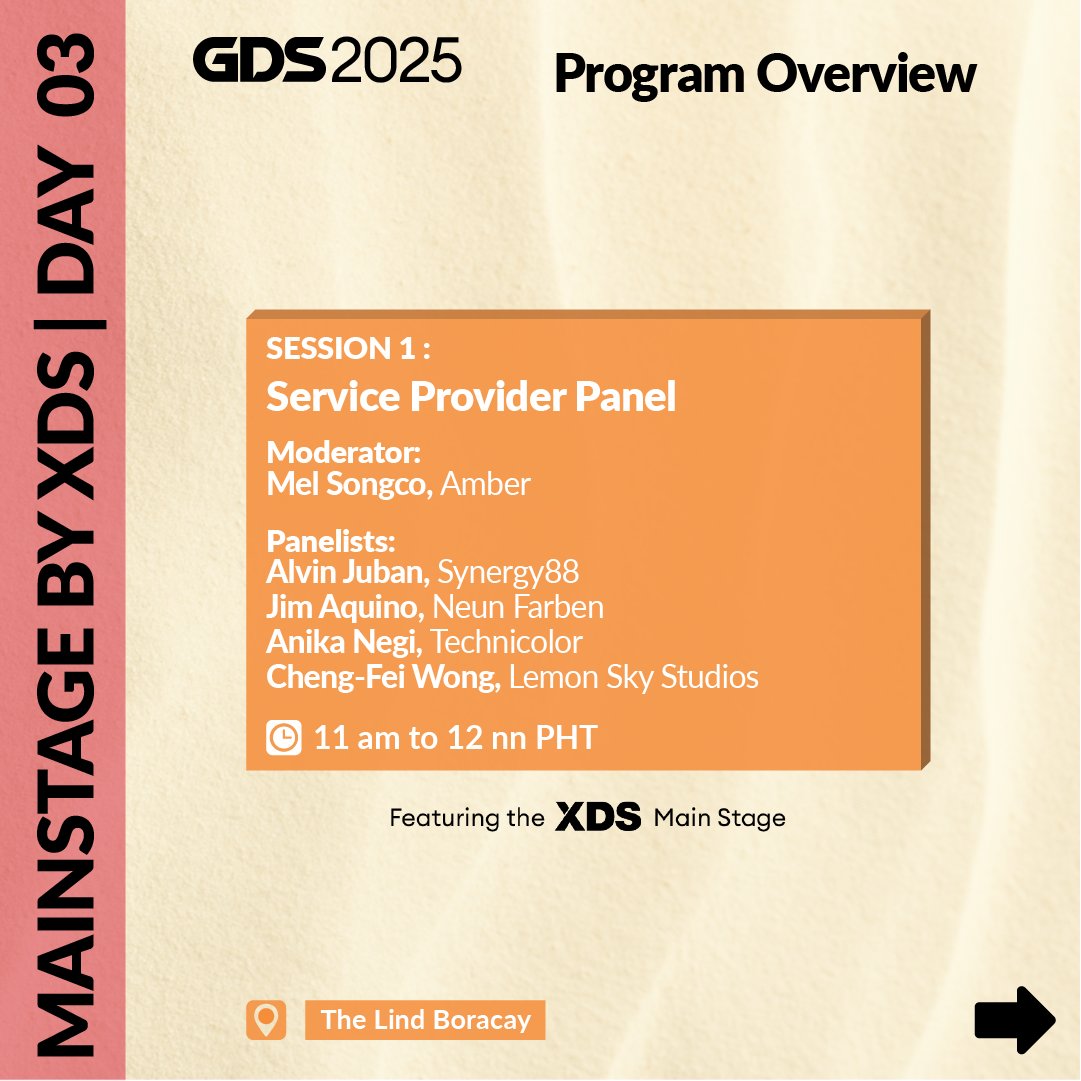 GDSummitAsia's tweet image. Ready for groundbreaking insights? Mainstage by XDS at #GDS2025 features trailblazing speakers shaping the future of video game development!
📅 Feb 5-7, 2025
📍 Boracay, Philippines
🎟️ Register now: gamedevsummit.co
#GameDevSummit #CreateMore