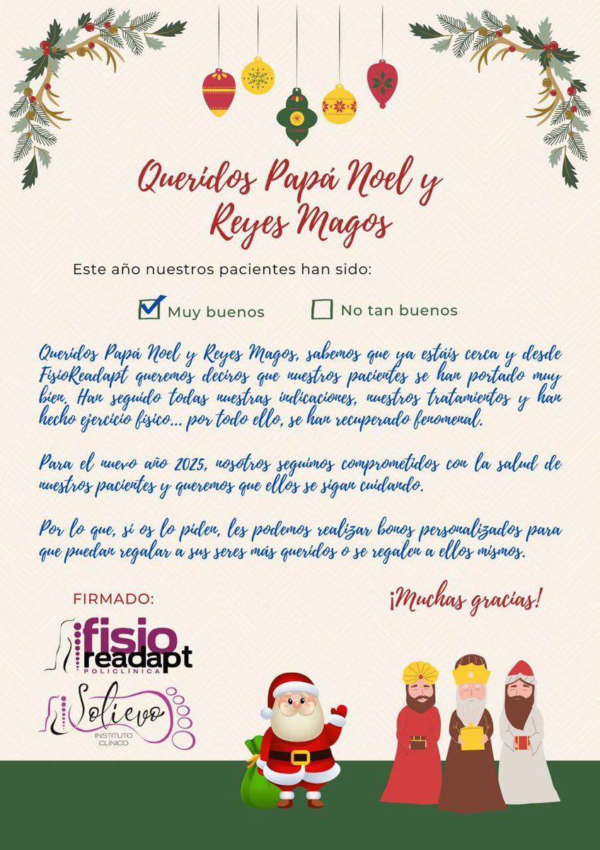 fisioreadapt's tweet photo. Regala Salud en FisioReadapt 🎄

Bonos personalizados de sesiones de fisioterapia y podología. 

¡Consúltanos!

☎️📲980046326 / 609224712 https://t.co/mTWk3Q7PUQ