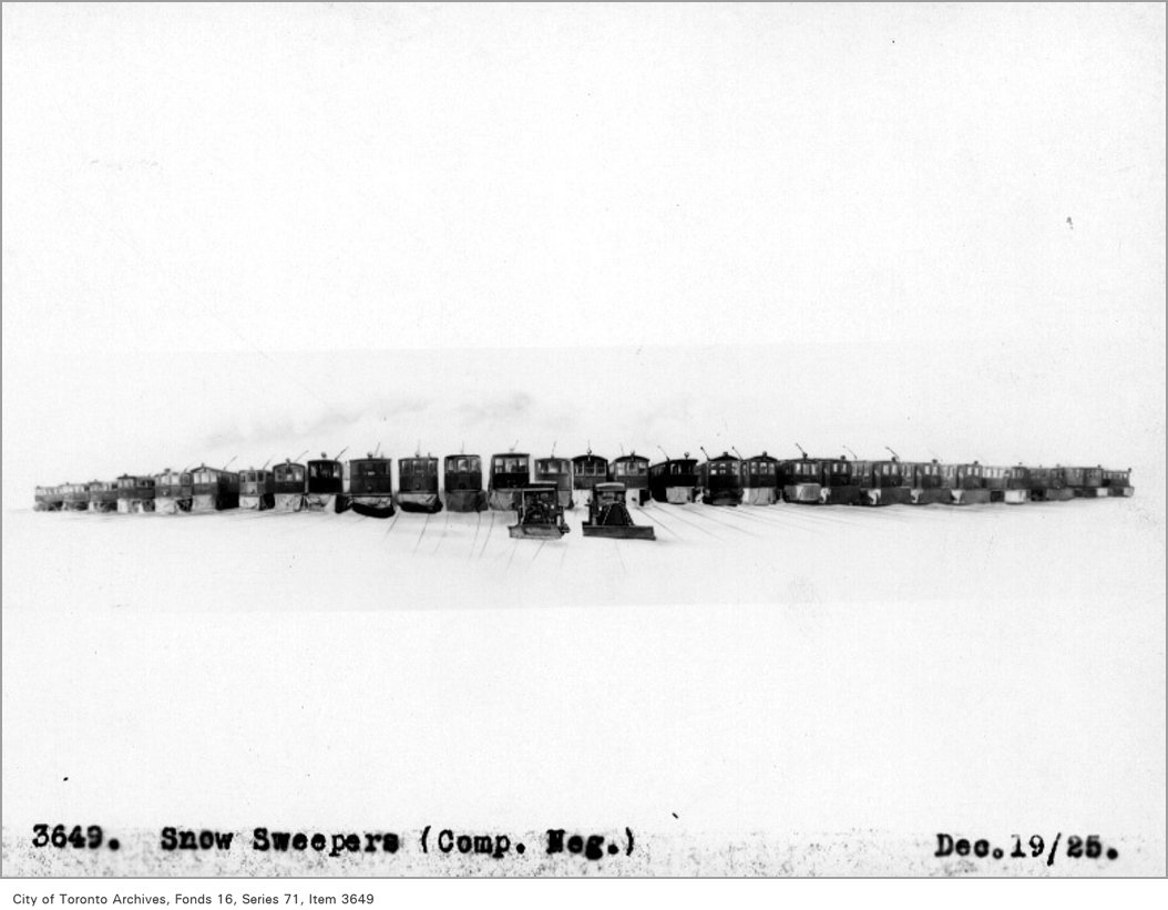 Toronto Archives (@torontoarchives) on Twitter photo Portentious voice: "Look for them at the first light of the nineteenth day." This was the TTC's fleet of snow sweepers for clearing streetcar tracks #OnThisDay in 1924.
ow.ly/6Vr850UqE2f #OTD #TOHistory #TorontoArchives Portentious voice: "Look for them at the first light of the nineteenth day." This was the TTC's fleet of snow sweepers for clearing streetcar tracks #OnThisDay in 1924.
ow.ly/6Vr850UqE2f #OTD #TOHistory #TorontoArchives