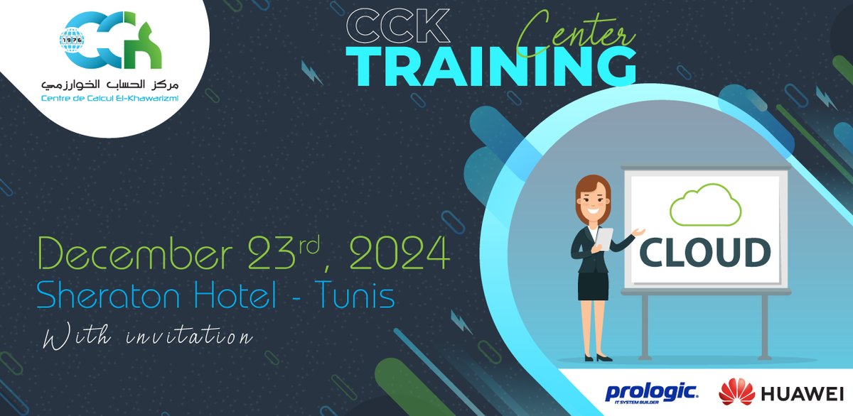 ✅CCK Training Center est de retour...
Dans quelques jours, un RDV pas comme les autres 👊💪
#CCK #RNU #MESRS #Tunisia #Cloud 
Avec le soutien de Prologic Tunisie et Huawei