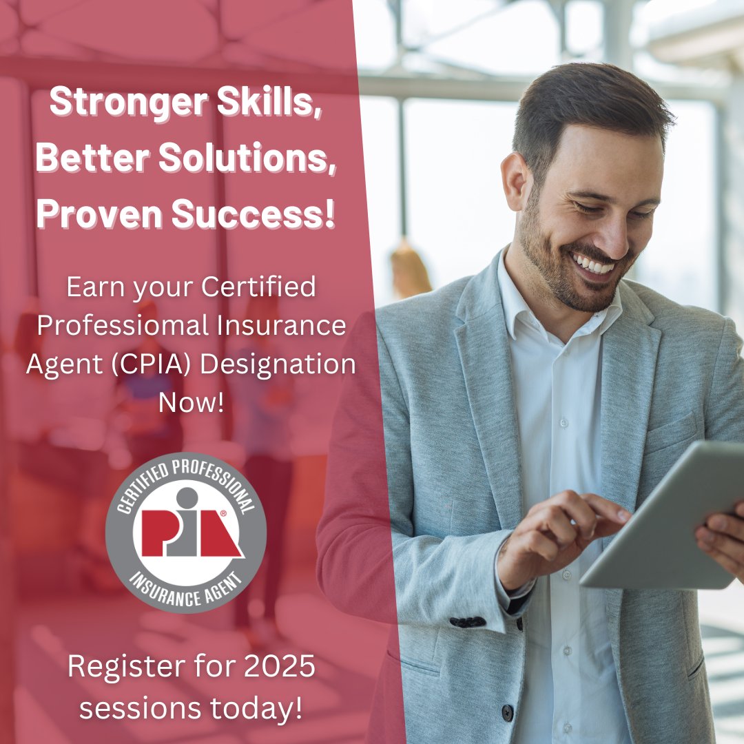 PIANational's tweet image. The CPIA designation equips you with essential skills to:
✅ Enhance your sales and client retention strategies
✅ Master effective insurance program implementation
✅ Build a strong foundation for long-term success
Learn more about the program here! pianational.org/CPIA