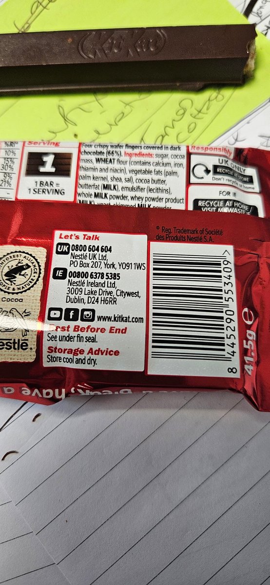 Bonus! Mostly chocolate in my dark chocolate kit kat!! Happy Thursday!! #kitkat #kitkatclub <a href="/Nestle/">Nestlé</a> #nestle