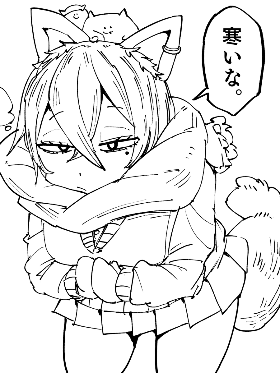 きょうの線画です🍣きつね 