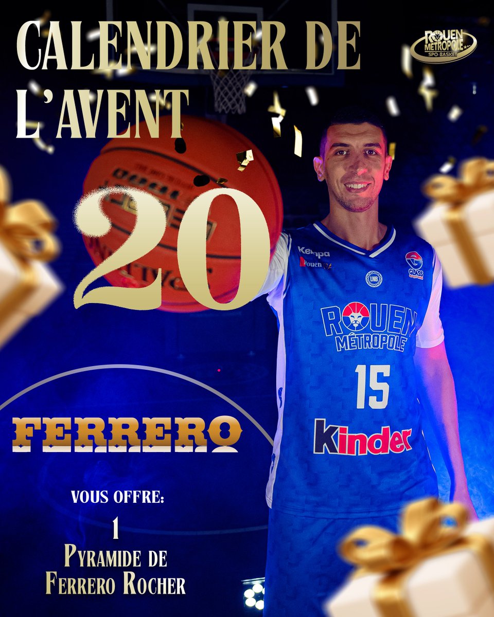 RouenMBasket's tweet photo. C'est le 20déc🗓🎅

🎁🔗Aujourd'hui c'est Ferrero qui vous offre un cadeau, plus d'info ici: https://t.co/dgyM6ZOWk3

👍Like
🔁Partage
🧡Follow le RMB
💬Et répond à la question avec le hashtag #AventRMB

Contre qui a lieu le match de Noël ? https://t.co/vrkgFAZV4E