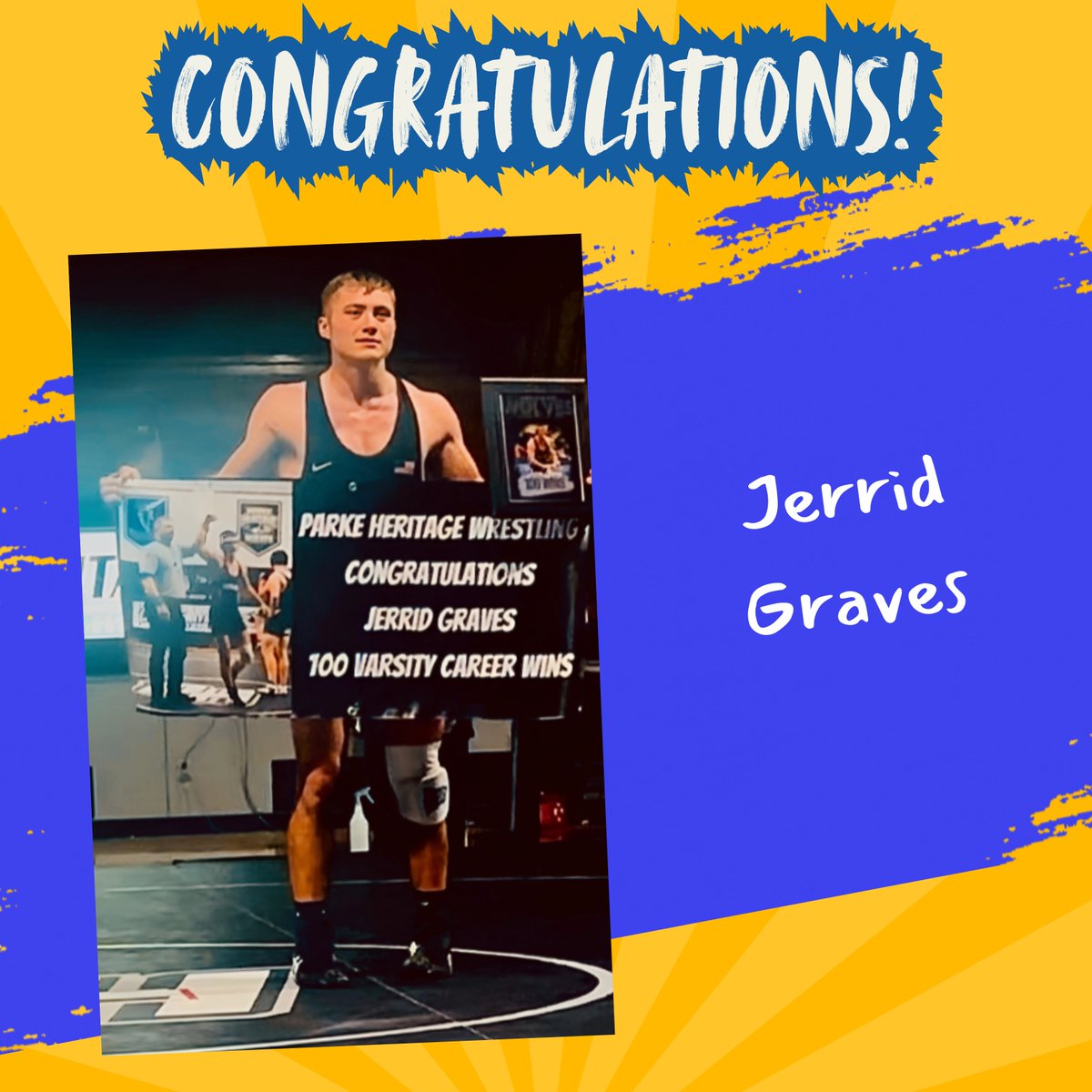 NCPSchoolCorp's tweet photo. Congrats to PHHS senior Jerrid Graves!
He reached the 100 wins milestone during the wrestling 🤼 match against North Montgomery on Wednesday, December 18.
Way to go, Jerrid! 🐺

#ncpschools #phhswolves https://t.co/TQqvDloJRg