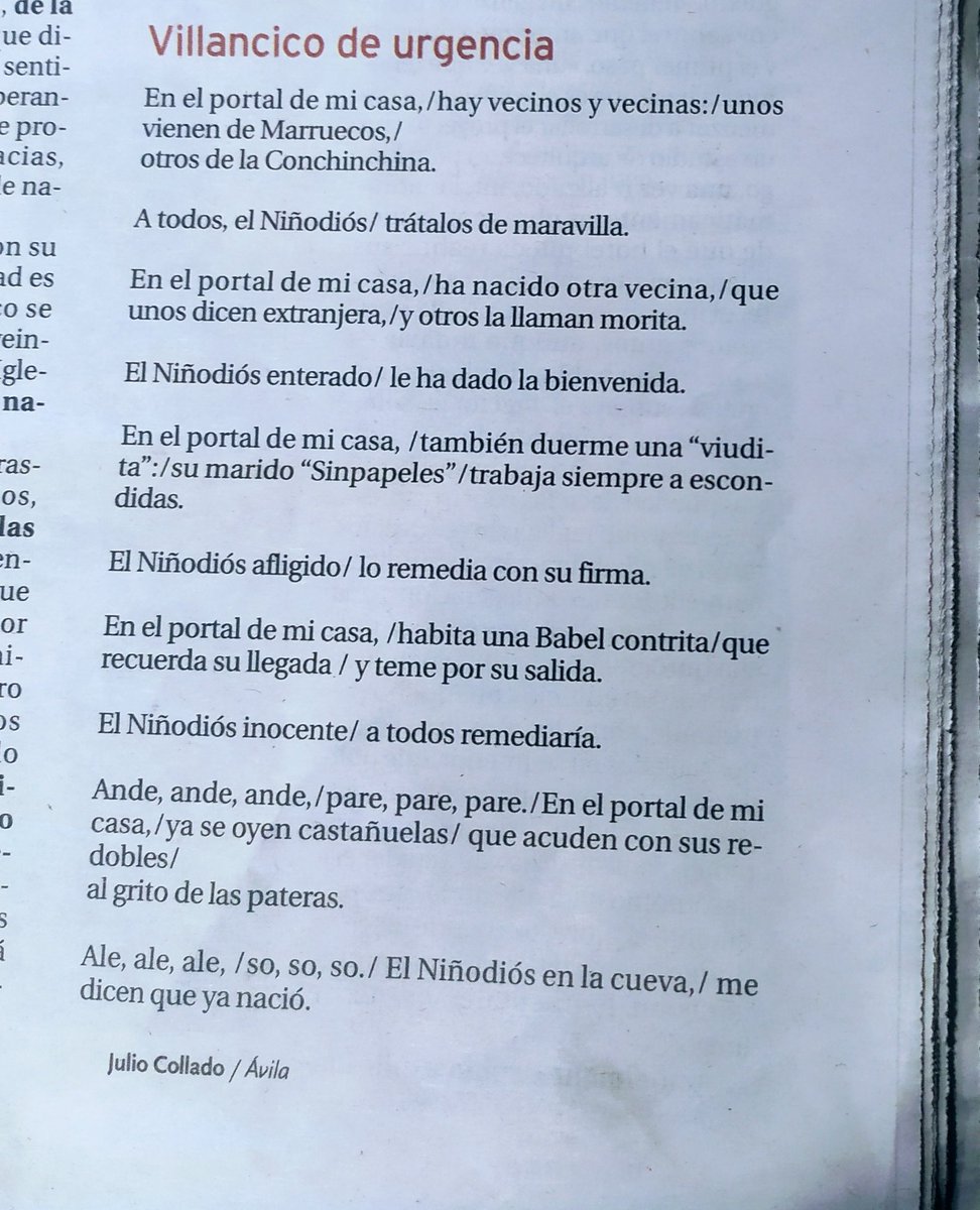 Msol59's tweet photo. "Villancico De Urgencia" #JulioCollado 👌🏾✍🏾🗞️
@diario_de_avila https://t.co/t5AbqCSqpn
