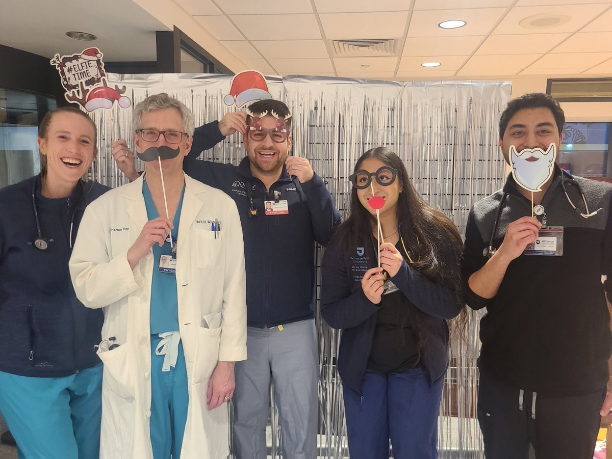 David H. Wiener, MD (@davidwienermd) on Twitter photo The <a href="/TJUHospital/">Jefferson Health</a> cardiology consult team visits with our EM colleagues at their holiday get together after one of many consults there. Camaraderie within cardiology, & between us & our colleagues in other disciplines, keeps us effective and promotes well being
<a href="/TJHeartFellows/">Jefferson Cardiology Fellows</a> The <a href="/TJUHospital/">Jefferson Health</a> cardiology consult team visits with our EM colleagues at their holiday get together after one of many consults there. Camaraderie within cardiology, & between us & our colleagues in other disciplines, keeps us effective and promotes well being
<a href="/TJHeartFellows/">Jefferson Cardiology Fellows</a>