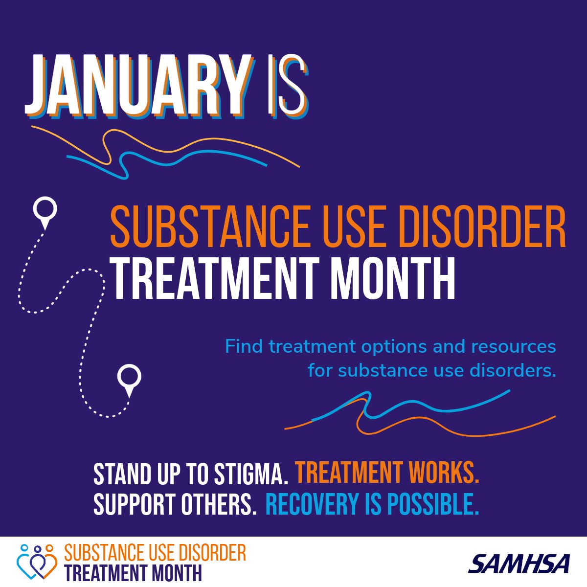 January is Substance Use Disorder Treatment Month—a time to raise awareness on substance use disorders, offer support, share resources, and break down barriers that keep people from seeking help. Learn more: samhsa.gov/SUDTM
