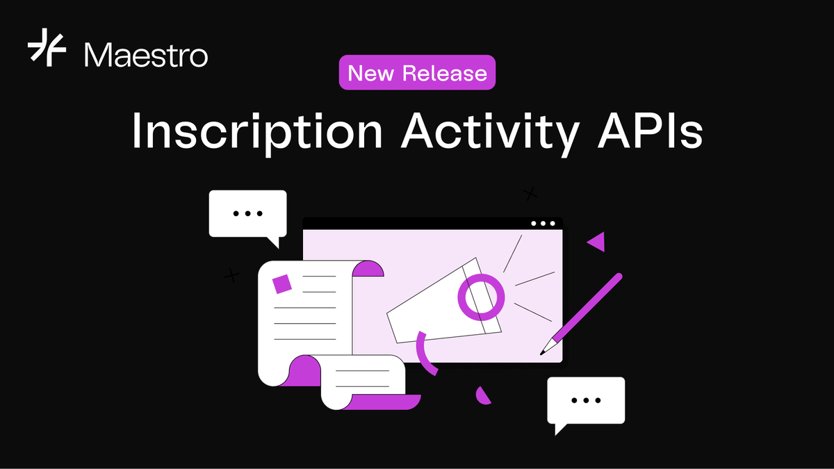 🔊 New APIs: Bitcoin Inscription Activity 

Track all your Ordinal activities such as on chain inscription and transfer events. This is especially useful for building Ordinal marketplaces and Ordinal analytics dashboards.

👇