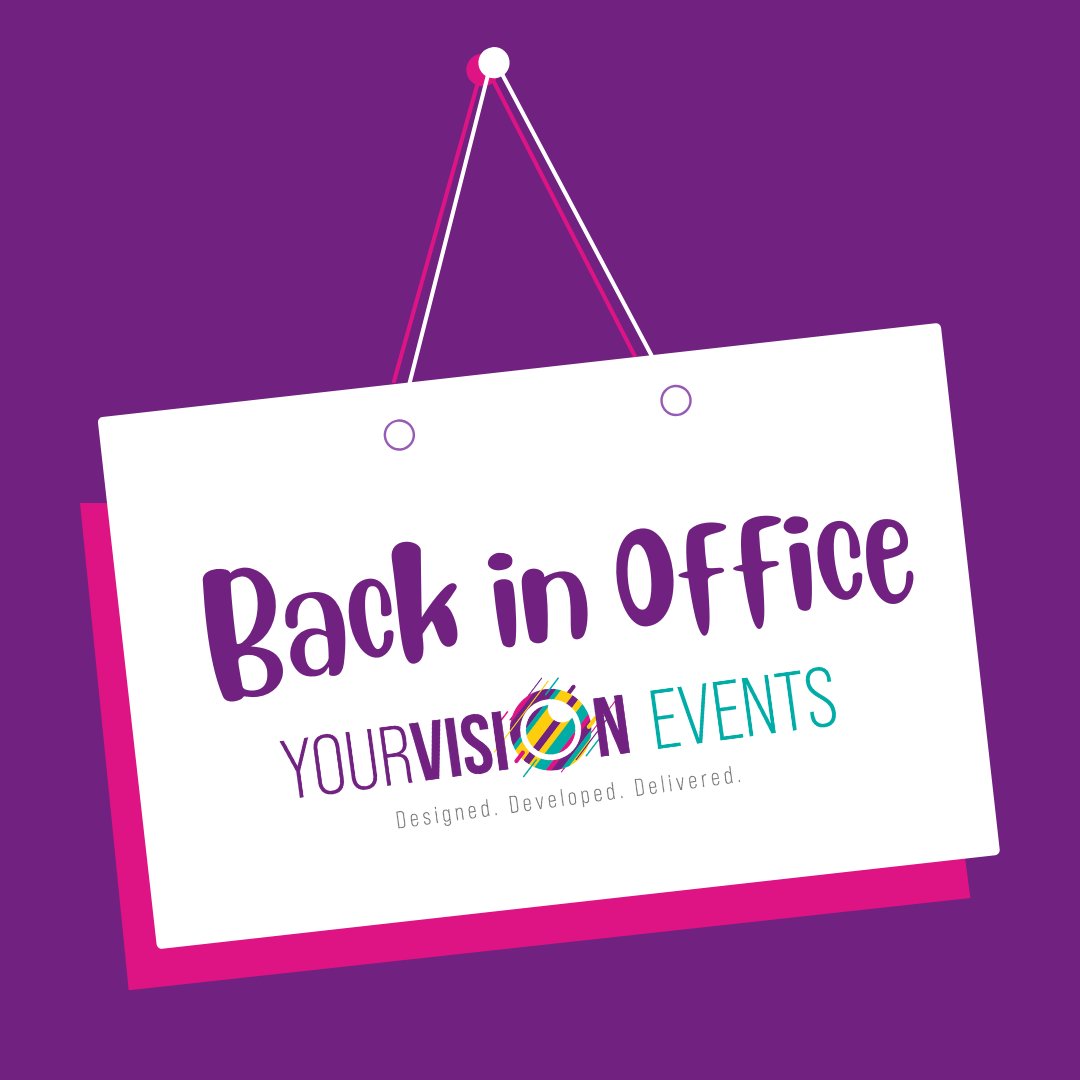 We’re back in the office! Ready to design, develop, and deliver your next big event. Let’s make your vision a reality! ✨ #BackInOffice #YourVisionEvents