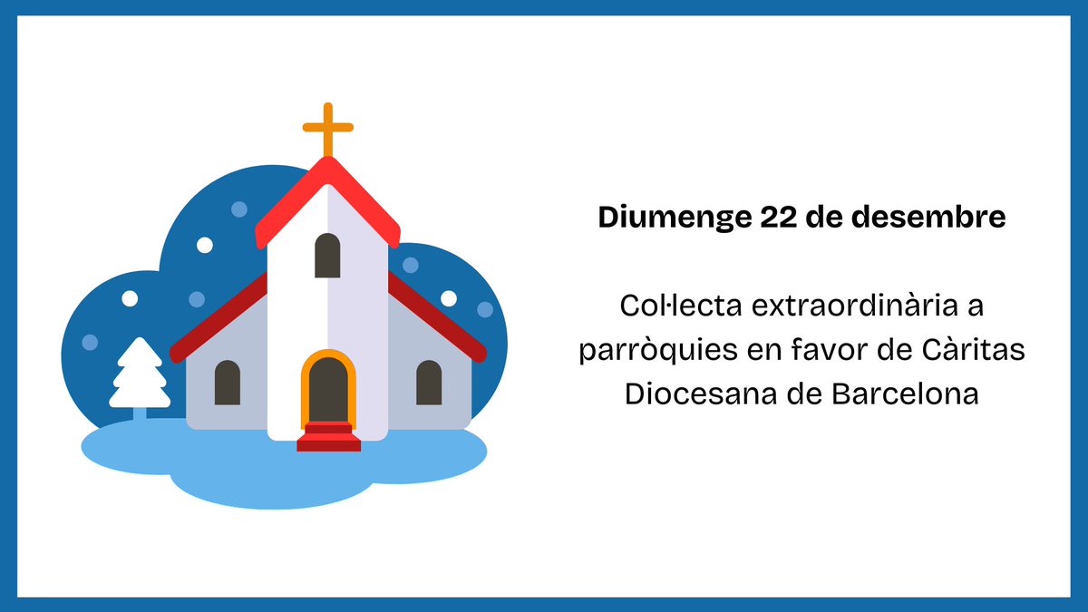 caritasbcn's tweet photo. Us recordem que la col·lecta d'avui a les parròquies 💒 és en benefici de @caritasbcn.

🙏 Fem que aquest Nadal els infants no deixin de demanar joguines i que una #LlarDigna no sigui una carta als Reis.

Col·labora per un #NadalDigne per a tothom ➡️ https://t.co/yfF3N62ufy https://t.co/ULrbArPM10