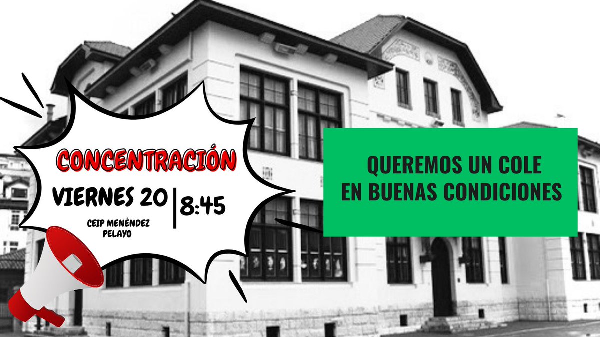 Queremos que nuestro colegio esté en buenas condiciones.

Un colegio del que estamos muy orgullosos y queremos seguir estándolo. Con una comunidad educativa cercana, que se apoya y trabaja para que todo el mundo esté a gusto y el centro funcione.

¡Nos vemos mañana a las 08:45¡