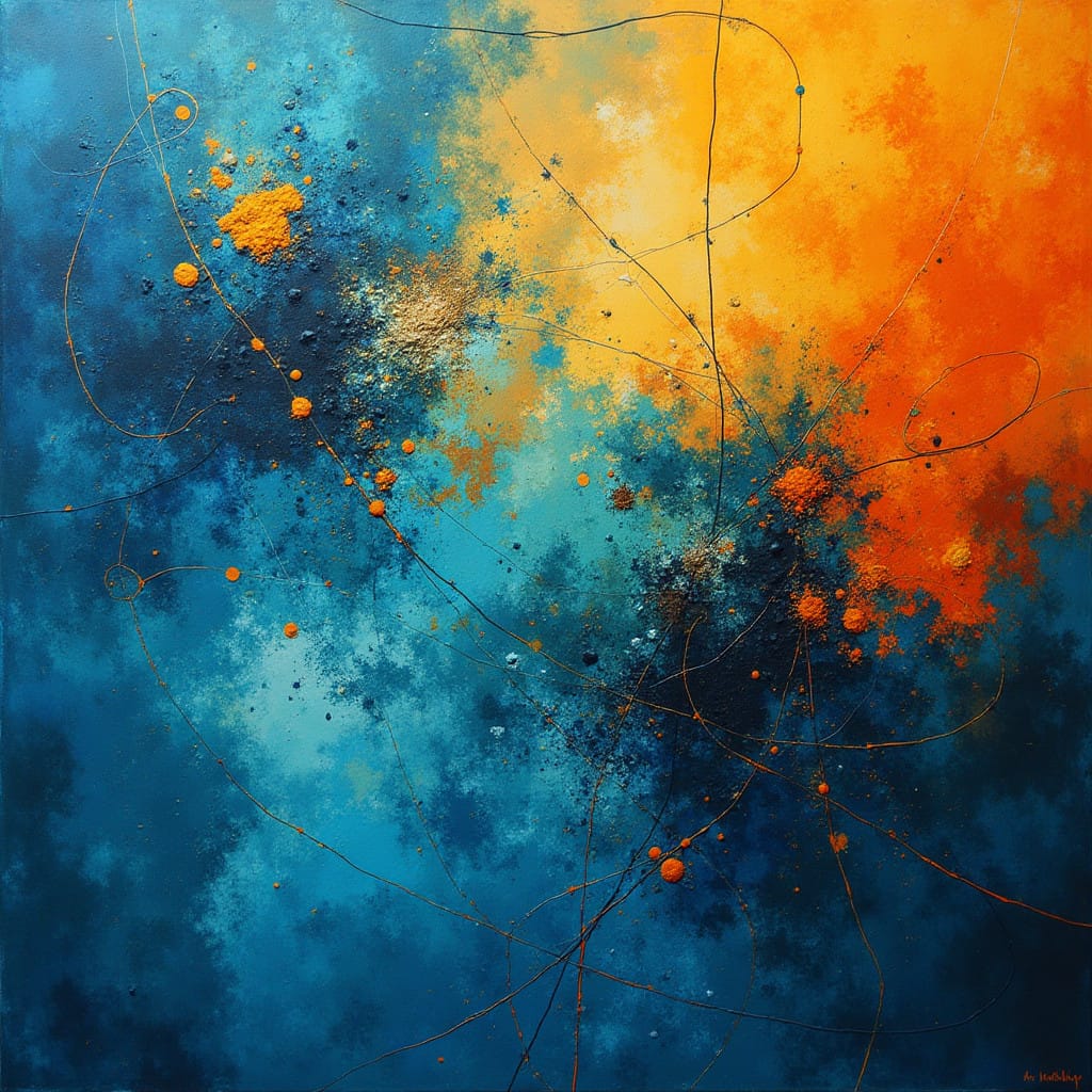 AIGlamourShots's tweet photo. Vibrant abstract artwork with blue and orange hues showcasing dynamic textures and patterns #abstract art #blue #orange #vibrant colors #modern artwork #dynamic patterns #textural techniques #expressive design #creative expression #visual art #color contrast #contemporary aesthetics #paint splashes #vivid imagery #emotional impact #color harmony #bold colors #textured background #artwork display #gallery piece #paint application #visual appeal #fine art #color interplay #mixed media #modern decor #energetic composition #handcrafted art #colorful expression #art collector #texture exploration #contemporary painting #art inspiration #decorative art
