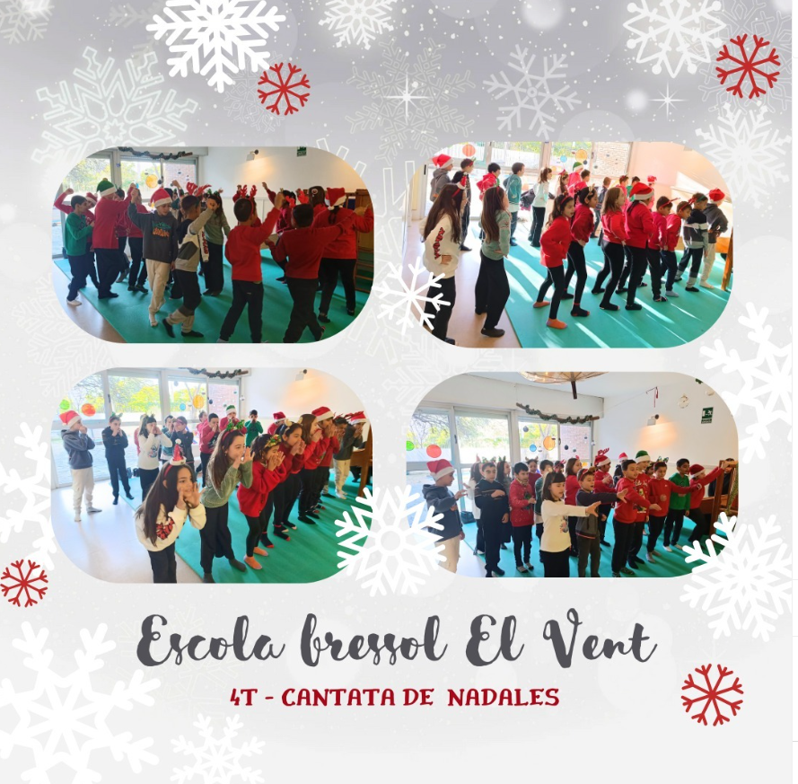 Els alumnes de 4t de la nostra escola van  ANAR  a l'escola bressol El Vent per cantar nadales als infants . Ho van fer molt bé i va ser una experiència molt dolça i especial pels nostres alumnes. A més, un cop acabat el concert, ens han convidat a un bon esmorzar. Quina sopresa!