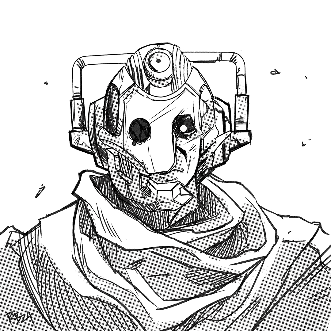 RBIllustrations's tweet image. Quick doodle of Ashad from Doctor Who,  pretty much the only good thing to come out of the Chibnall era.

#DoctorWho #Cybermen