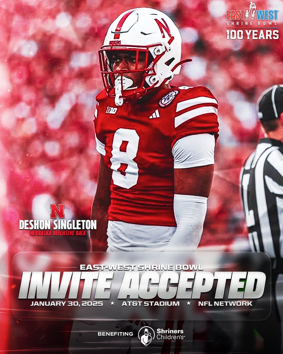 ShrineBowl's tweet image. Grind don’t stop 💪

DB DeShon Singleton (@DeshonSingleton) from @HuskerFootball has officially accepted his invite to the 100th East-West #ShrineBowl!

#GBR | #ShrineBowlWHOSNEXT 😎