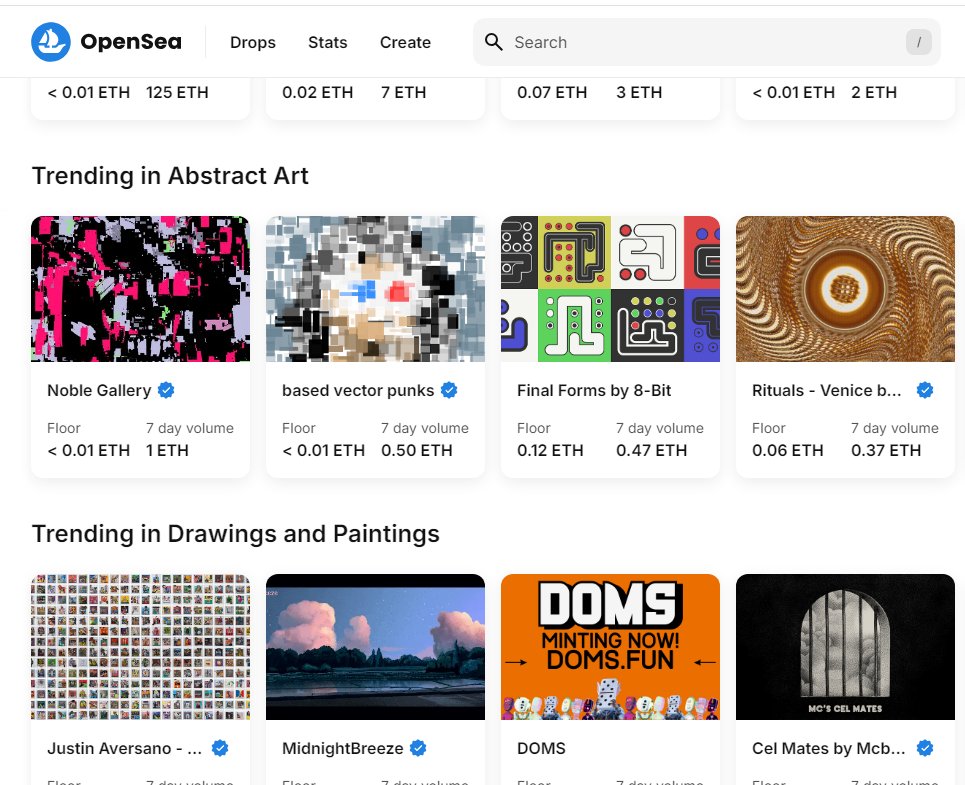 Nice to see Final Forms Trending in Abstract Art on <a href="/opensea/">OpenSea</a> 🖼️