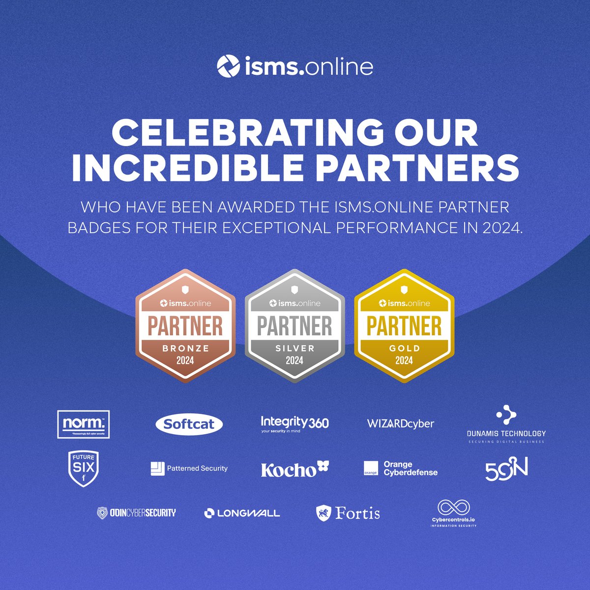 isms_online's tweet image. Congratulations to our incredible partners who have been awarded the ISMS.online #Partner Badges for their exceptional performance this year 🚀 join our #PartnerCommunity - discover how you can make a difference in the world of compliance: isms.online/partners/