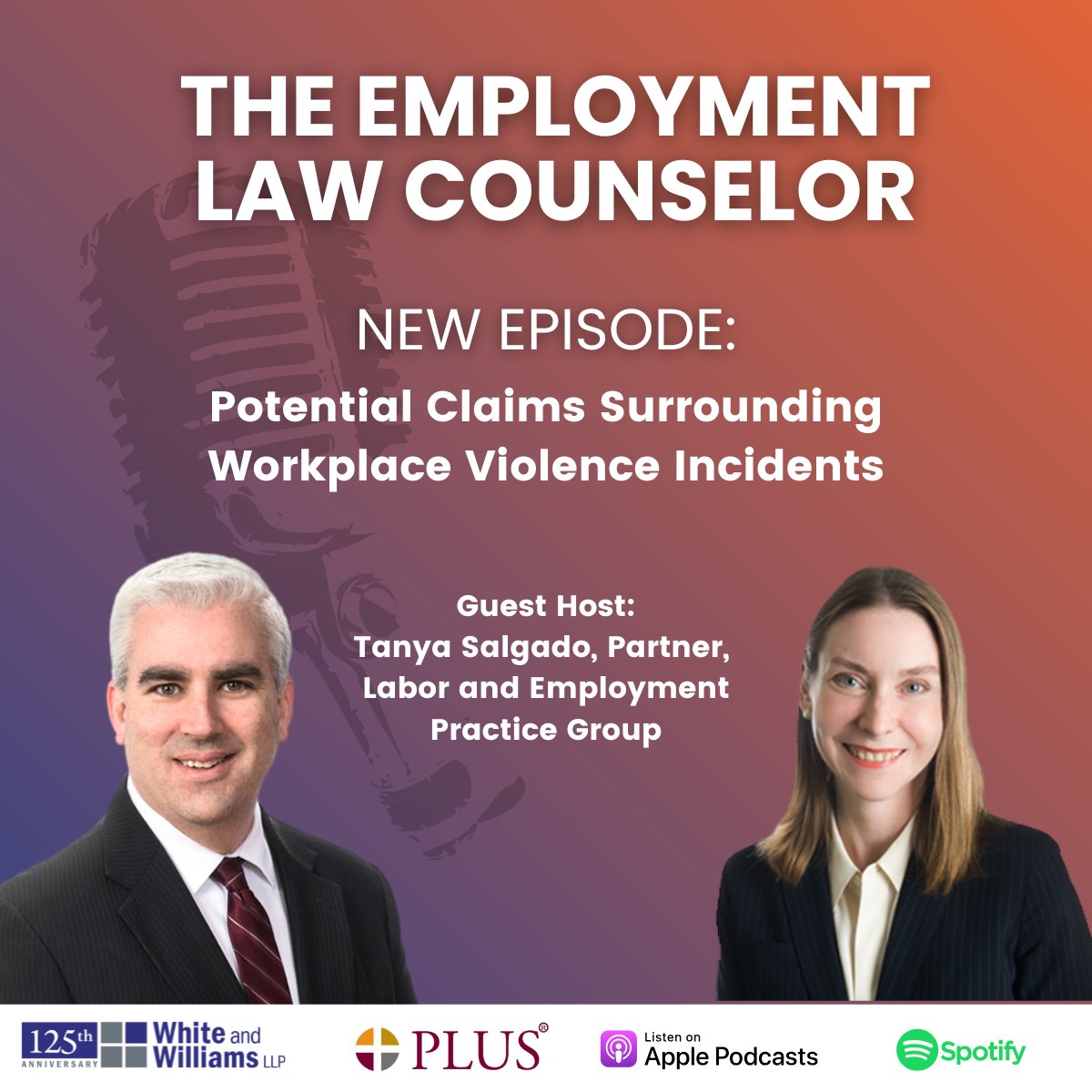 In this episode Jeff Stewart and Tanya Salgado cover the topic of violence in the workplace and potential claims that employers face surrounding these incidents. 

Listen to the episode here: loom.ly/R5FXpIg

#LaborandEmployment #podcast #WW125Years