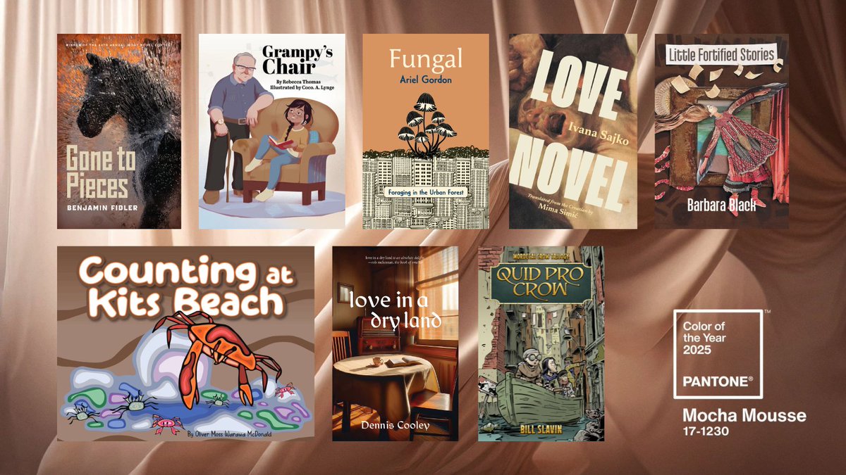 All Lit Up - now on bsky as alllitupcanada (@alllitupcanada) on Twitter photo Pantone's #coloroftheyear 2025 is #MochaMousse, and we've found eight books that flaunt this soft brown hue from <a href="/AnvilPress/">Anvil Press</a>, <a href="/AnnickPress/">Annick Press</a>, <a href="/biblioasis/">Biblioasis</a>, <a href="/caitlinpress/">Caitlin Press</a>, <a href="/turnstonepress/">Turnstone Press</a>, and more:
alllitup.ca/book-list/pant… Pantone's #coloroftheyear 2025 is #MochaMousse, and we've found eight books that flaunt this soft brown hue from <a href="/AnvilPress/">Anvil Press</a>, <a href="/AnnickPress/">Annick Press</a>, <a href="/biblioasis/">Biblioasis</a>, <a href="/caitlinpress/">Caitlin Press</a>, <a href="/turnstonepress/">Turnstone Press</a>, and more:
alllitup.ca/book-list/pant…