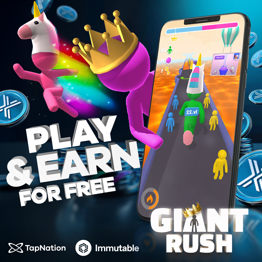 🚨 The wait is over! @Immutable #blockchain is now live in Giant Rush! 🔥  Play for free and get rewarded in #crypto: Android 👉  https://t.co/s0q21uc1Su iOS 👉 https://t.co/ocw2WmtkIP Crypto rewards  coming in