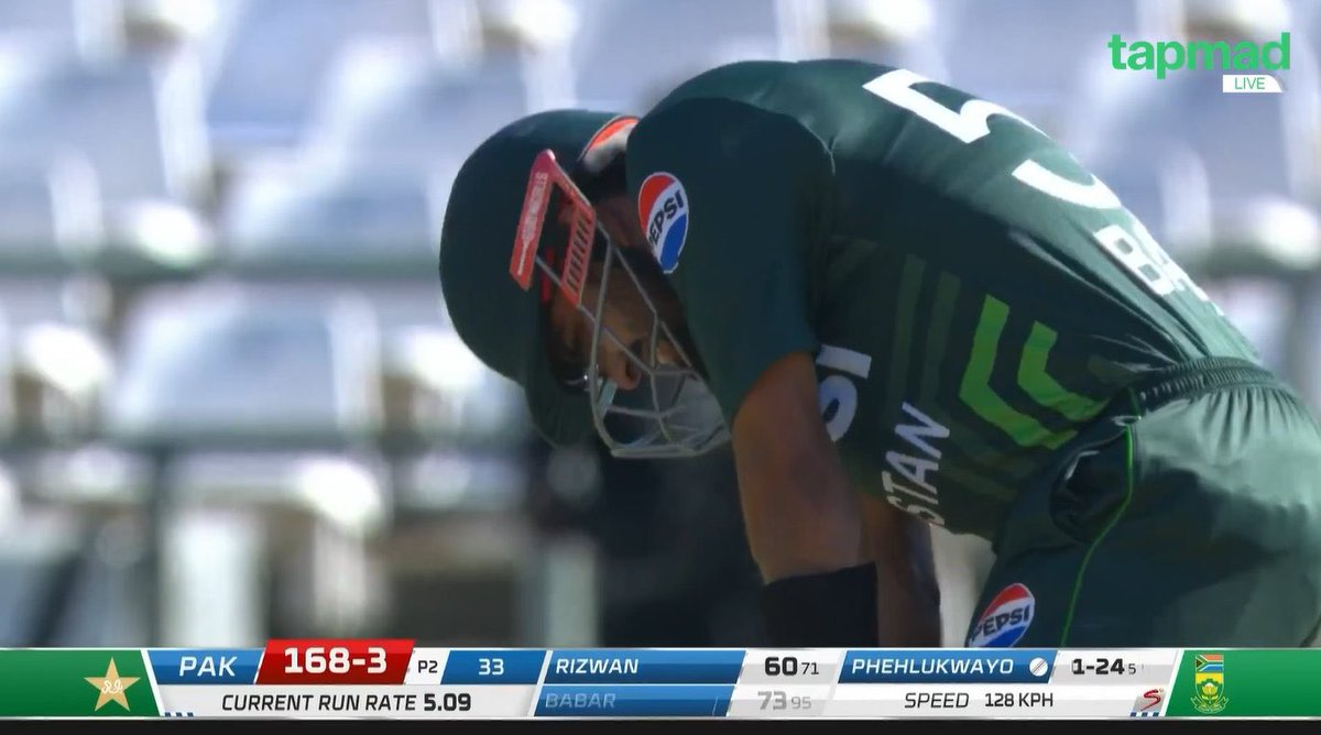 His reaction says it all!

Excellent knock by King Babar Azam comes to An End 💔
