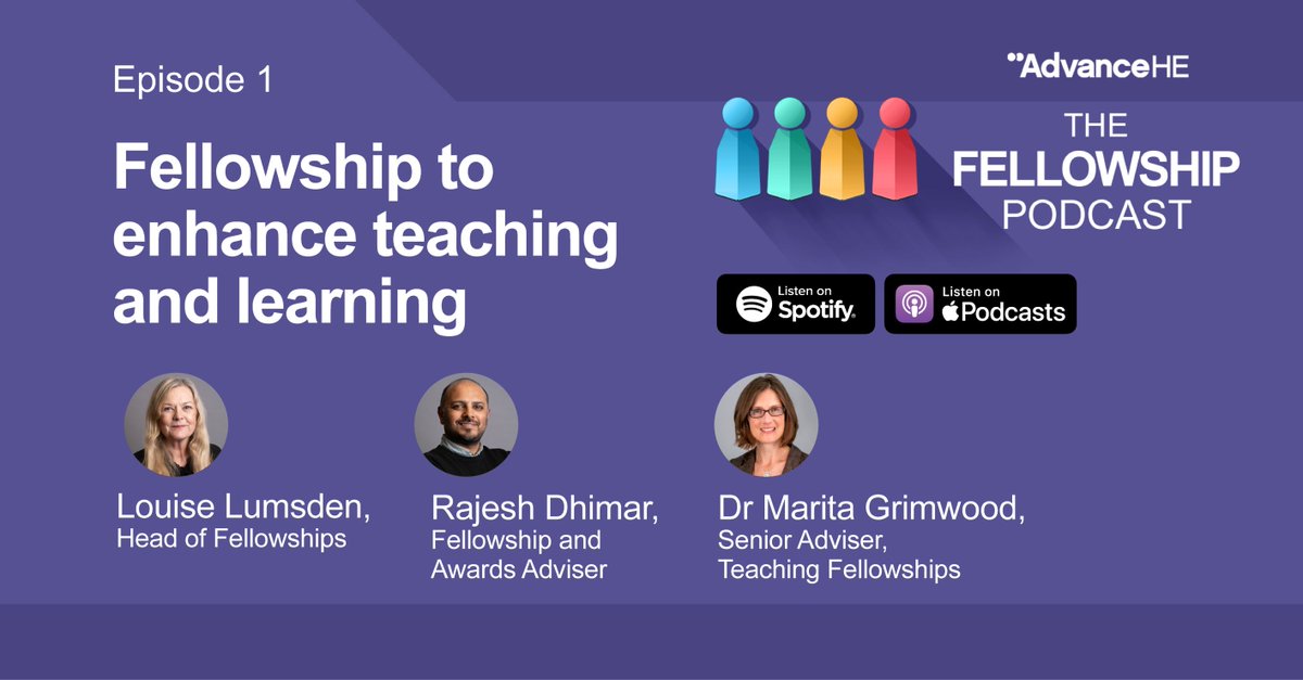 We are excited to release the first episode of our new Fellowship Podcast! 🎙️

Join our Fellowship team monthly as they explore the impact of Fellowship. Listen here: social.advance-he.ac.uk/A0ZsNv

#AHEFellowshipPod #highered #teaching #learning