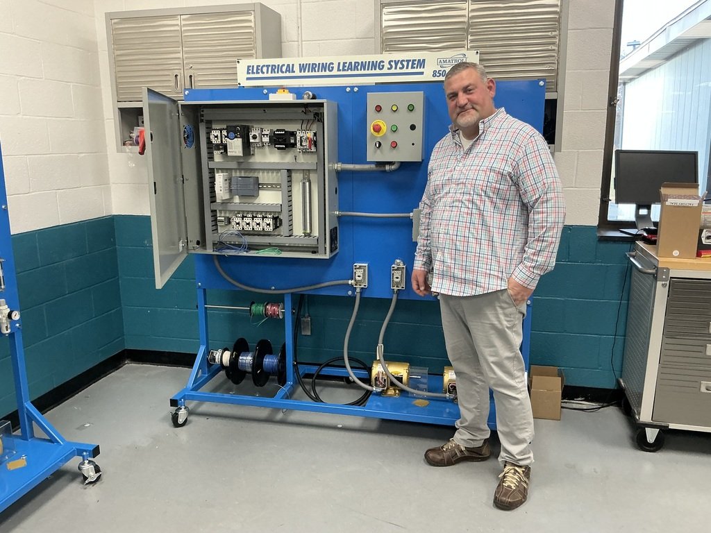 CPACTC's tweet photo. Christmas arrived early for Mr. Page. This PLC industrial trainer for aet program will assist students with hand on programming. #opportunitiesunlimited #aet #jpage #dec2024 https://t.co/7DnjDD8Wh3
