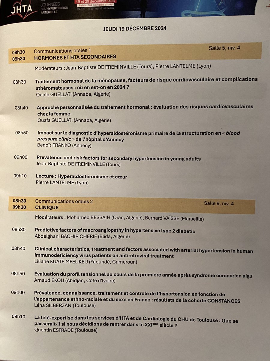 JHTA communications orales jeudi 19 décembre - bravo aux orateurs