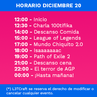 L3tCraft's tweet photo. 🔥 ¡La cuenta atrás ha comenzado! 🔥

Mañana arrancamos con la décima edición del #StreamingSolidario a favor de @juegaterapia 💜

Aquí tenéis el planning y los horarios. Prepárate para dos días inolvidables 😜

¡Nos vemos mañana! 😎 https://t.co/u0njW1Mg6E
