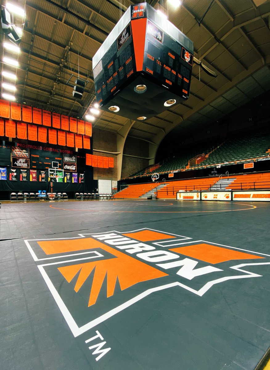 HuronTigerAD's tweet photo. First opportunity to see the #hurontigers wrestlers at home tonight as they dual the Kernels…JV starts at 6:00 with Varsity Girls then Varsity Boys to follow. https://t.co/feEOh4xKCG