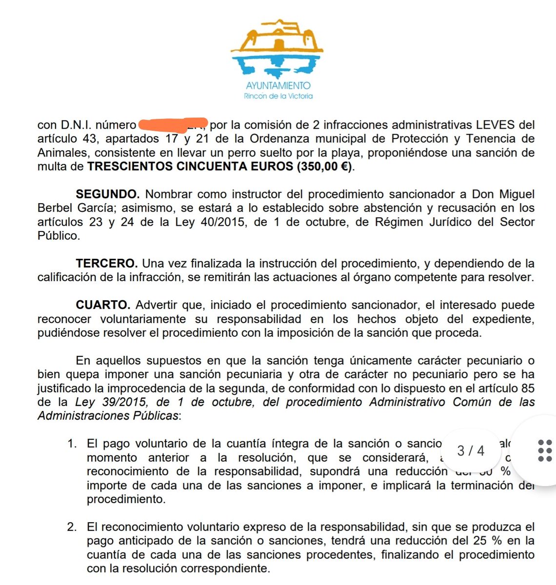 350€ por llevar un perro por una playa vacía de noche en invierno 👍🏻 <a href="/aytorincon/">Ayto Rincón Victoria</a> <a href="/Francissalado/">Francisco Salado</a> 

Que pena que la policía no esté más atenta a la malversación de fondos y corrupción que rula por allí mismo oye, y eso que son unos cuantos cientos de miles de € más que esto 😉