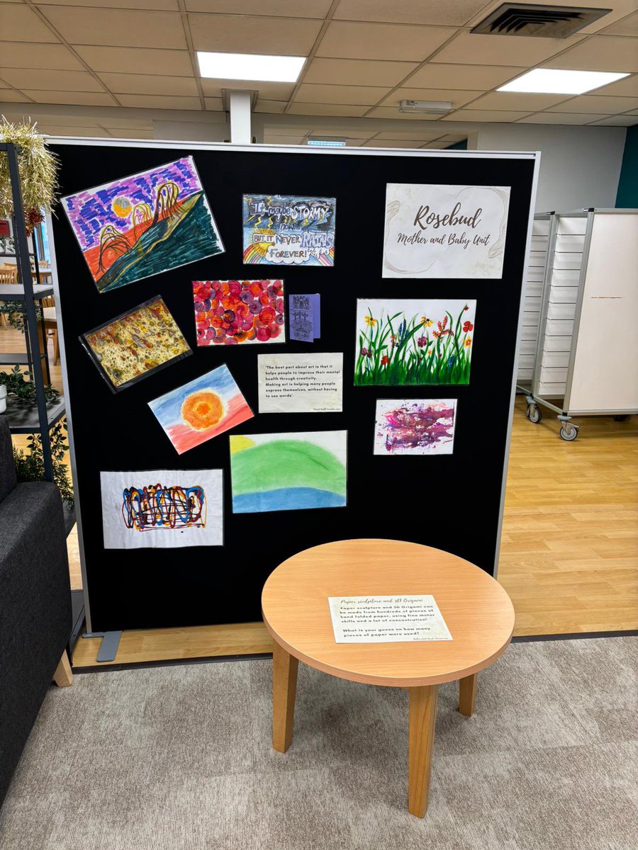 Last week, the KMPT Medical Edication Team, supported with the organisation of an art exhibition displaying patients art work at Littlebrook Hospital Dartford. Thank you so much to all the wards and  Occupational Therapists for supporting to make this exhibition successfull!