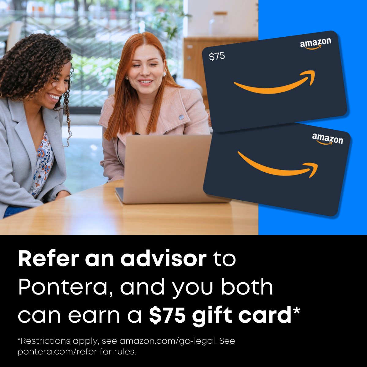 Looking for the perfect gift? Refer an advisor to Pontera at hubs.li/Q030f8Bz0 and you both can earn a $75 gift card AND help more clients realize the benefits of secure, professional 401(k) management. 

#retirebetter #401k #betteradvice #retirement #financialplanning