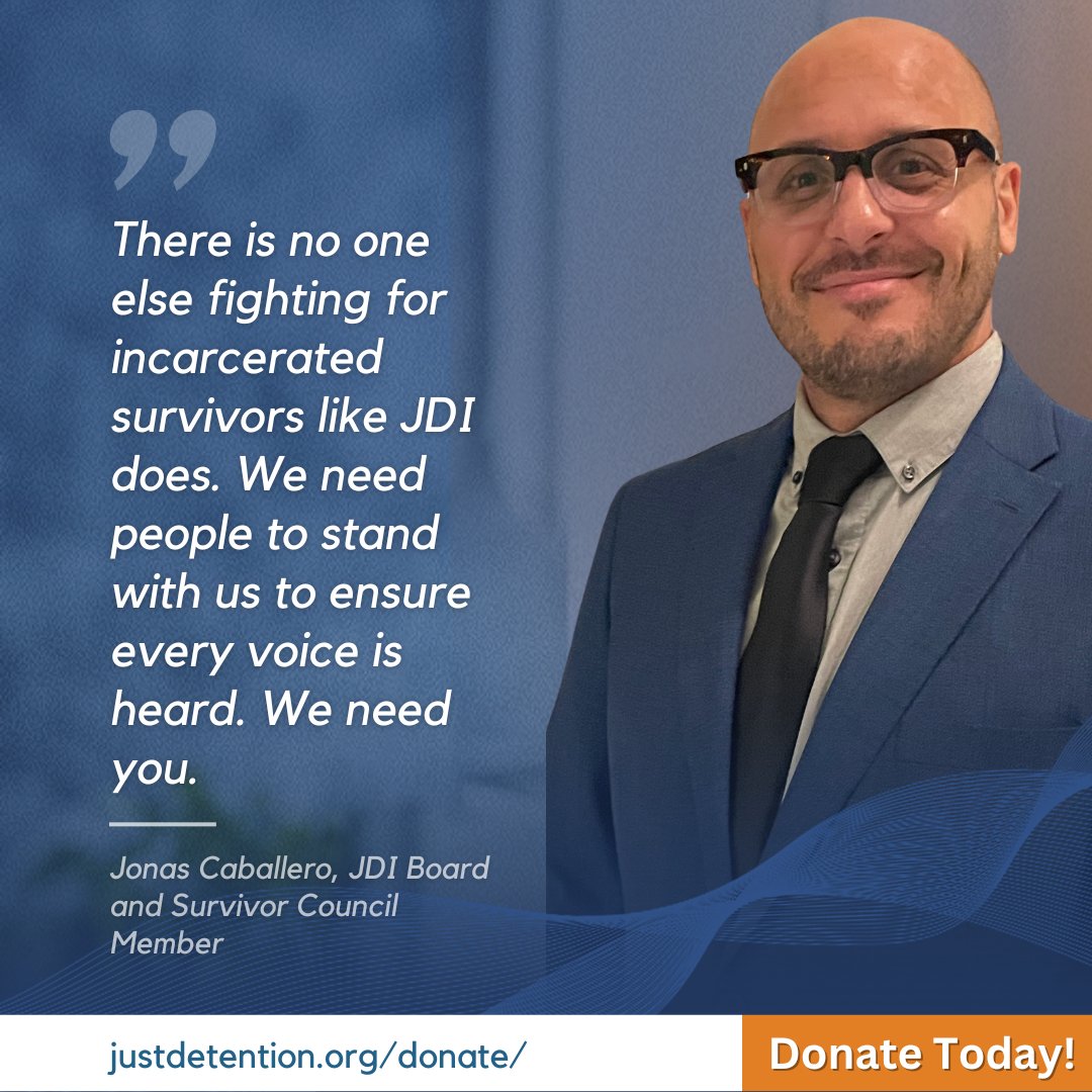 When you give to JDI, you are supporting survivors like Jonas who are on the frontlines of the fight to end sexual abuse behind bars. And right now, your gift will be DOUBLED thanks to matching funds.
justdetention.org/donate