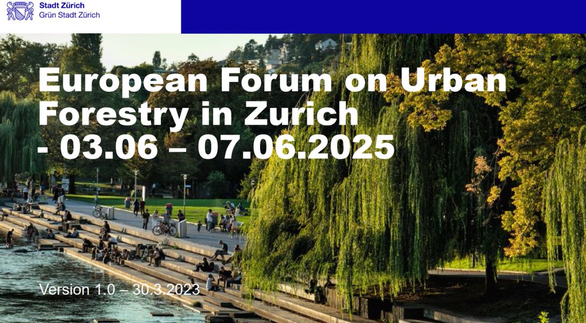 EU F. Urban Forestry (@efurbanforestry) on Twitter photo #EFUF2025 will take place <a href="/stadtzuerich/">Stadt Zürich</a> 3 to 7 June 2025.
Thanks to our local organisers
<a href="/WSL_research/">WSL Umweltforschung @wslresearch.bsky.social</a> <a href="/ETH/">ETH Zürich</a> <a href="/waldlabor/">Waldlabor Zürich</a> <a href="/bfh_hesb/">Berner Fachhochschule</a> and ArboCityNet. #EFUF2025 will take place <a href="/stadtzuerich/">Stadt Zürich</a> 3 to 7 June 2025.
Thanks to our local organisers
<a href="/WSL_research/">WSL Umweltforschung @wslresearch.bsky.social</a> <a href="/ETH/">ETH Zürich</a> <a href="/waldlabor/">Waldlabor Zürich</a> <a href="/bfh_hesb/">Berner Fachhochschule</a> and ArboCityNet.