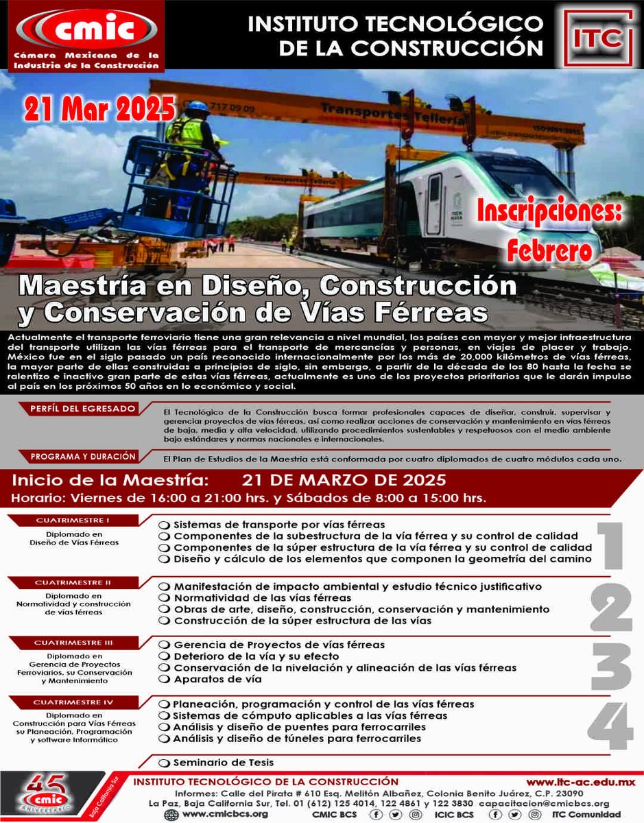 ICICBCS's tweet photo. Estudia una maestría en este 2025 con nosotros y forma parte de los constructores de éxito.

Validés Oficial ante la SEP

Instituto Tecnológico de la Construcción
https://t.co/zBFU0UJoy0

Con 7 campus y 40 Centros Educativos Delegacionales en todo el Territorio Nacional https://t.co/Ni4UjR9yVp