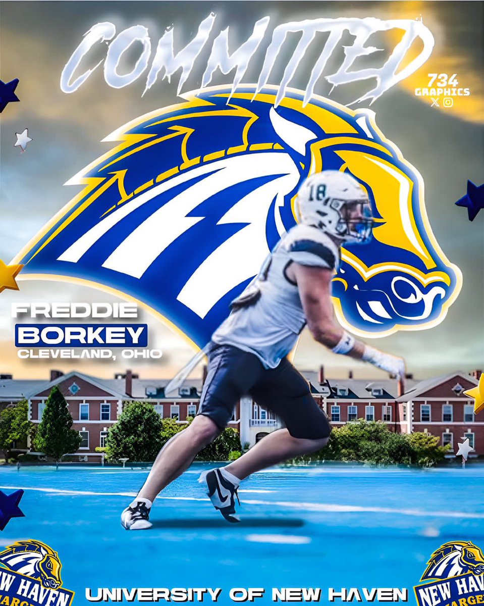 Freddie Borkey (@borkeyfreddie) on Twitter photo Grateful to announce that I am 100% Committed to The University of New Haven!
I appreciate everyone who has helped me throughout my journey to make this possible!
<a href="/CoachPince/">Christopher Pincince</a>
<a href="/Coach_A_Brunori/">Adrian Brunori</a>
<a href="/Coach_Ander5on/">Coach Anderson</a>
<a href="/martin_manson3/">Martin Manson Jr.</a>
<a href="/KaiGill_/">♣️</a>
<a href="/CoachKevinKehoe/">Kevin Kehoe</a>
<a href="/Coach_RMcCarthy/">Ryan McCarthy</a> Grateful to announce that I am 100% Committed to The University of New Haven!
I appreciate everyone who has helped me throughout my journey to make this possible!
<a href="/CoachPince/">Christopher Pincince</a>
<a href="/Coach_A_Brunori/">Adrian Brunori</a>
<a href="/Coach_Ander5on/">Coach Anderson</a>
<a href="/martin_manson3/">Martin Manson Jr.</a>
<a href="/KaiGill_/">♣️</a>
<a href="/CoachKevinKehoe/">Kevin Kehoe</a>
<a href="/Coach_RMcCarthy/">Ryan McCarthy</a>